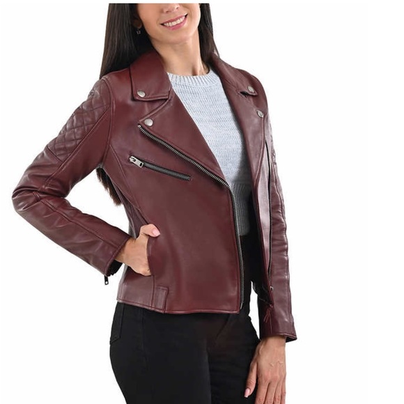 Frye women’s LEATHER BIKER JACKET - Picture 2 of 16